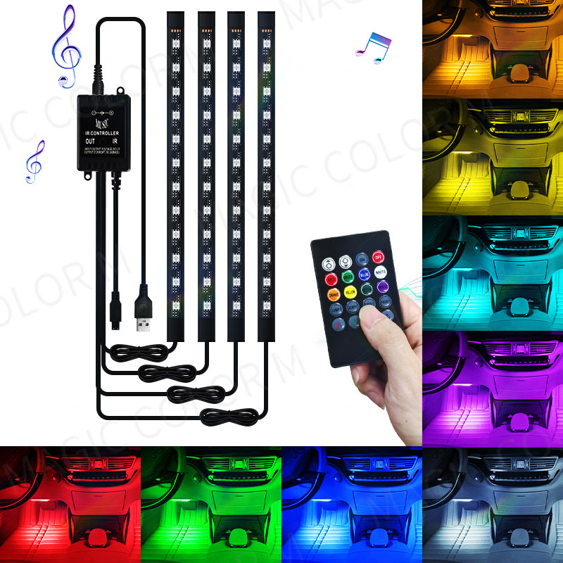 Led Gaming Light Strip - 48/72 Led Car Foot Ambient Light