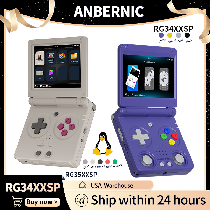 Anbernic RG34XXSP RG35XXSP Fli - Gaming Console Emulator ulasan dan harga