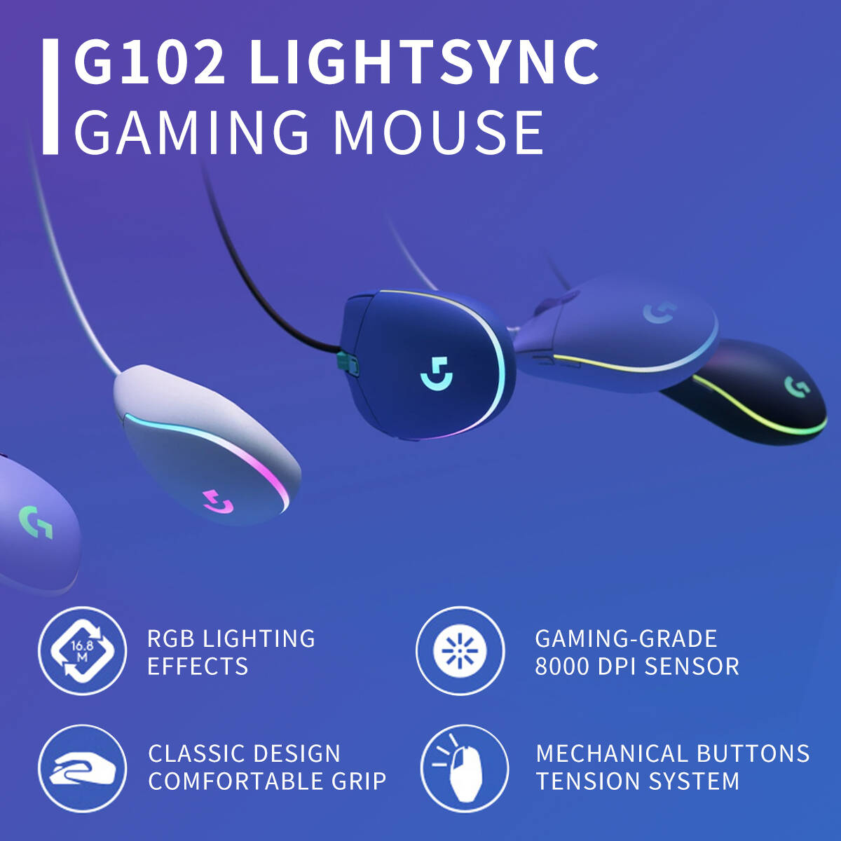 Logitech G102 Prodigy Gaming M - Gaming Headset Wired ulasan dan harga
