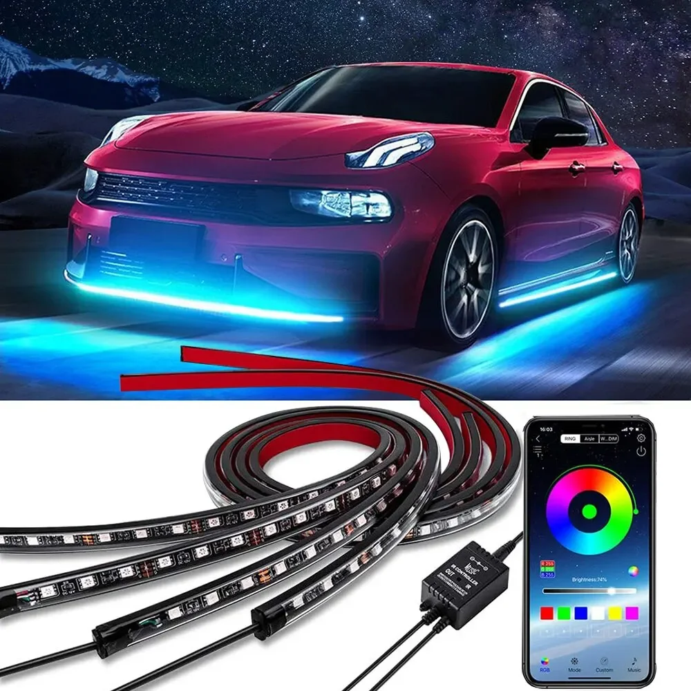 Neon LED RGB Car Underglow Bot - Led Gaming Light Strip ulasan dan harga