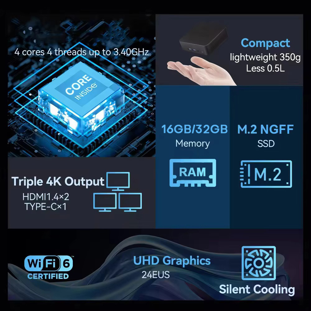 2026 Intel N150 Mini PC Protab - Gaming Console Mini ulasan dan harga