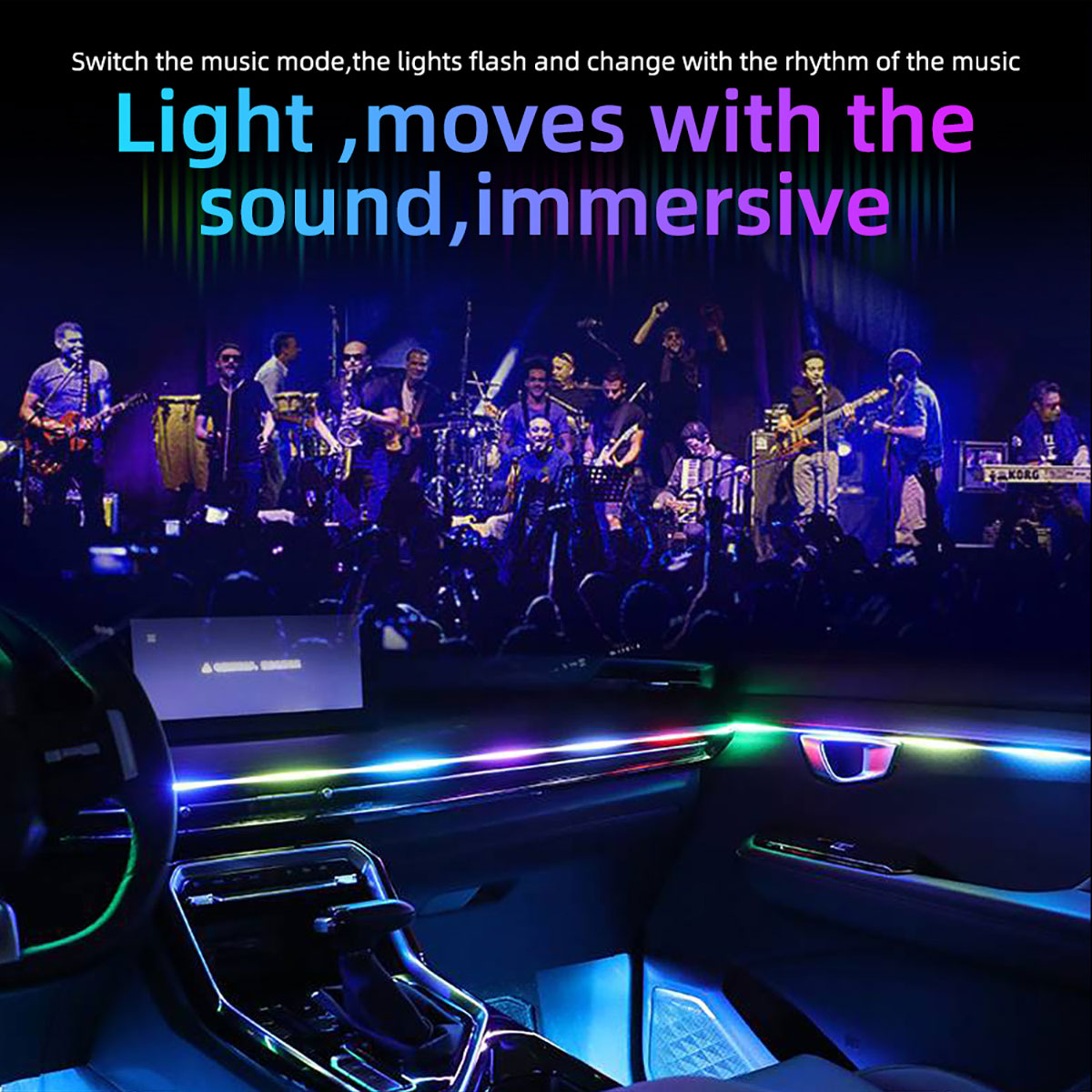 6/10 in 1 Car Led Ambient Ligh - Led Gaming Light Strip ulasan dan harga