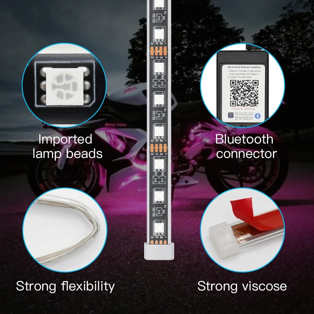 Motorcycle LED Decorative ligh - Led Gaming Light Strip ulasan dan harga